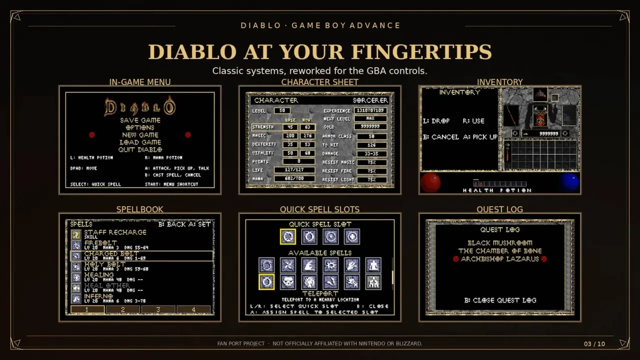 Diablo o'yini Game Boy Advance konsoliga ko'chirildi — 3-rasm