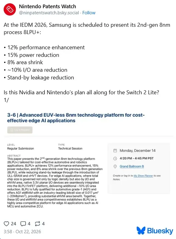 Nintendo Switch 2 Lite modeli Samsung chipi bilan chiqishi mumkin — 2-rasm