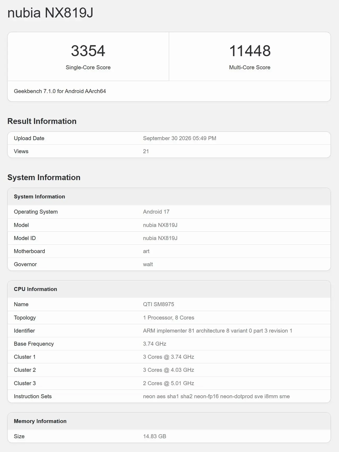 RedMagic 12 Pro+ Geekbench sinovida namoyish etildi — 2-rasm