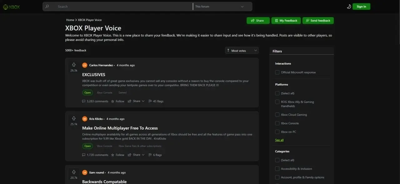 Xbox Player Voice o'yinchilar talabini bajarmoqda — 2-rasm